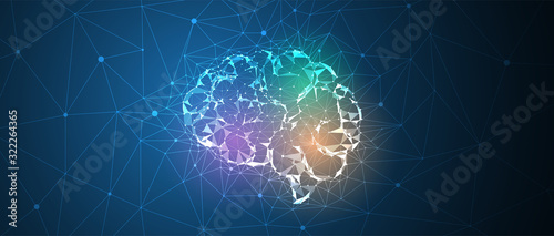 Conceptual technology illustration of artificial intelligence Tableau sur Toile