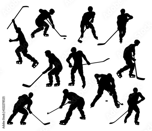 A set of detailed silhouett...