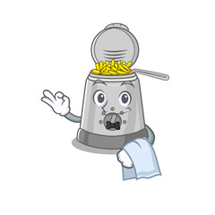 Sticker - Sweet deep fryer Character working as a Waiter