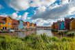 Bunte Häuser am Hafen / Reitdiephaven in Groningen
