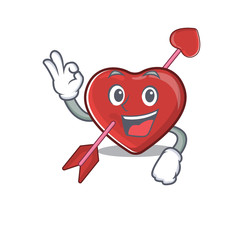 Sticker - A funny picture of heart and arrow making an Okay gesture