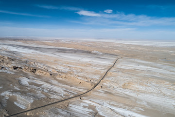 Wall Mural - aerial view of desert road in northwest of China