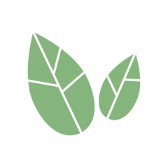 Poster - Icon of green leaves. Flat and green design.