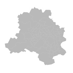 Sticker - Delhi assembly constituency map vector. Gray background. Business concepts, backgrounds.