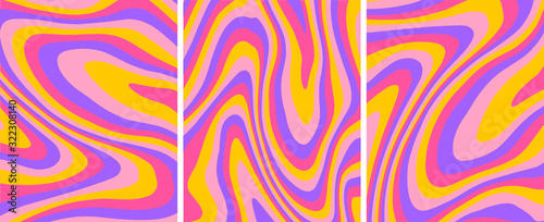 Fotografía Retro psychedelic abstract art template set,vector