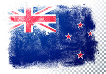 Vector Illustration Isolated Distressed New Zealand Flag. Grunge Texture Style Background.