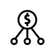 © vectorwin - dollar icon vector. Thin line sign. Isolated contour symbol illustration