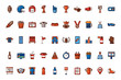 © Gstudio - bundle of american football set icons