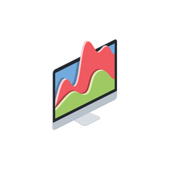 Poster - Computer screen graphics. Vector 3d isometric, color web icon, new flat style. Creative illustration design, idea for infographics.