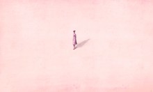 Woman Alone In Pink Surreal Painting
