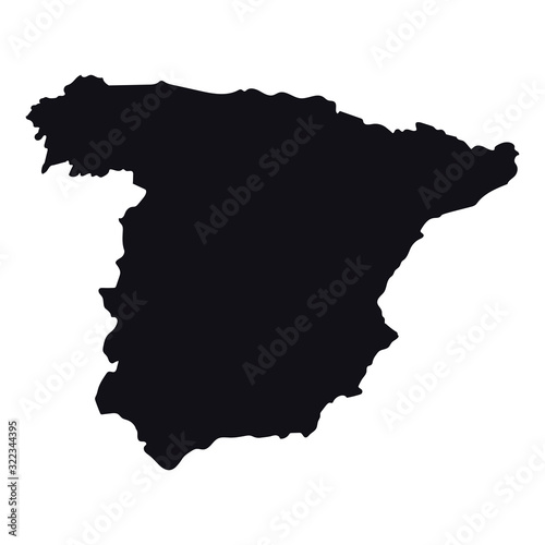 Fotomural High detailed vector map - Spain