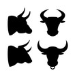 Bull head icon set