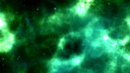 Wall Mural - green nebula with stars. galaxy.
