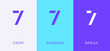Set of number 7 minimal logo icon design template elements