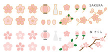 Cherry Blossom & Hanami Vector Element Set
