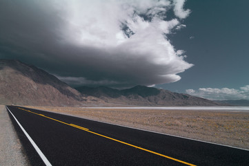 Badwater Road in Death Valley National Park in California.