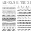 © tiena - Collection of simple hand-drawn pattern with geometric ornament. Vector illustration