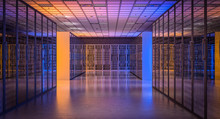 Image 3d Render Of A Modern Database Server Room.