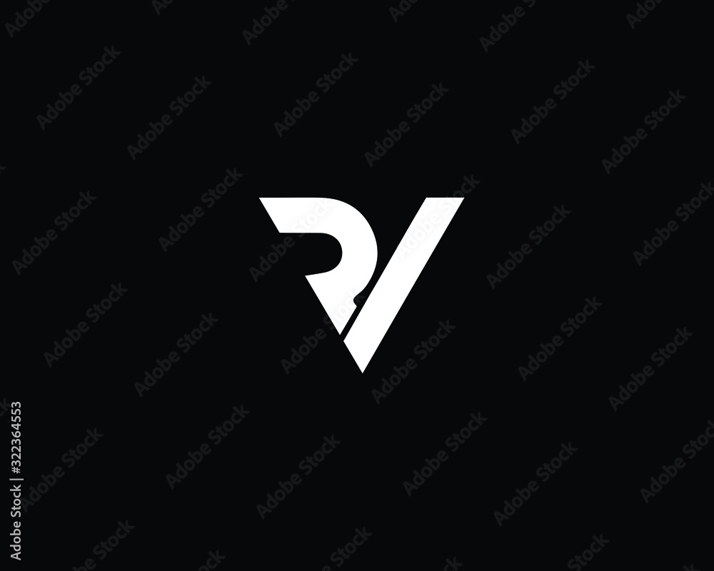 Creative and Minimalist Letter RV Logo Design Icon, Editable in Vector ...