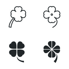 Poster - Four leaf clover icon template color editable. leaf clover symbol logo vector sign isolated on white background illustration for graphic and web design.