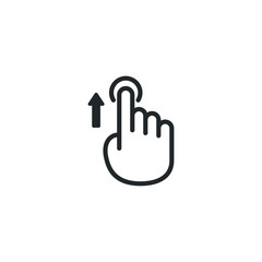 Poster - Swipe up icon for social media stories, scroll pictogram template color editable. Arrow up logo for blogger symbol vector sign isolated on white background illustration for graphic and web design.