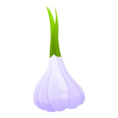 Poster - Garden garlic icon. Cartoon of garden garlic vector icon for web design isolated on white background