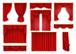 Red curtains, opera, cinema, theater stage drapery