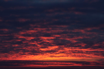 Wall Mural - crimson sky with clouds illuminated by the sun at sunset or sunrise at dusk