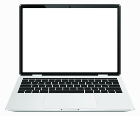 Aufkleber - Vector laptop mockup with blank screen, modern design notebook, empty screen