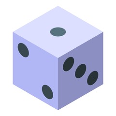 Poster - Casino dice icon. Isometric of casino dice vector icon for web design isolated on white background