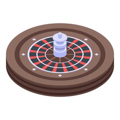 Poster - Casino roulette icon. Isometric of casino roulette vector icon for web design isolated on white background
