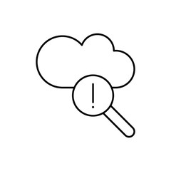 Poster - Cloud computing, exclamation mark, SEO icon. Simple line, outline vector elements of commerce icons for ui and ux, website or mobile application