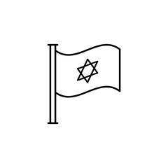 Sticker - Judaism flag, Hanukkah icon. Simple line, outline vector religion icons for ui and ux, website or mobile application