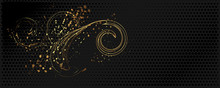 Gold Design Dark Gray Background Abstract Shiny Color Golden Decorative Elements