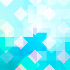 Wall Mural - Cyan mosaic abstract background with geometric light pattern