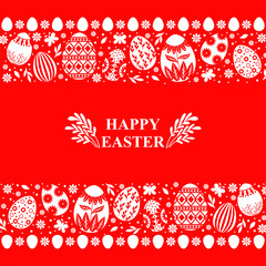 Poster - Easter card with decorative eggs ornament