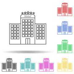 Poster - 5 star hotel multi color style icon. Simple thin line, outline vector of hotel icons for ui and ux, website or mobile application