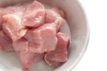 Freshness pork on stainless pan for food ingredient image