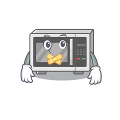 Poster - cartoon character design microwave making a silent gesture