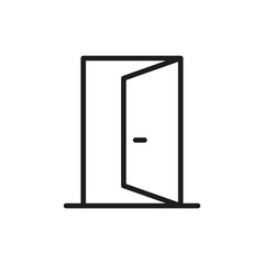 Poster - Simple door line icon.