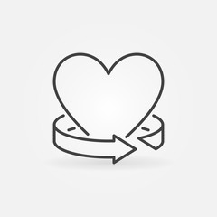 Aufkleber - Heart with Arrow around vector outline concept icon or sign