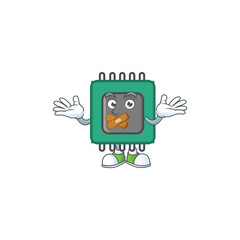 Sticker - mascot cartoon character design of RAM making a silent gesture