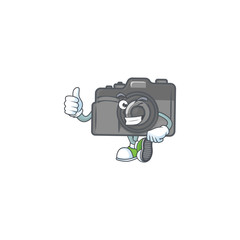 Sticker - A mascot icon of digital camera making Thumbs up gesture