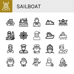 Poster - sailboat simple icons set