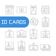 © bigpa - employees id cards and business card icons set line design