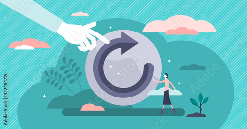 Cuadros en Lienzo Refresh concept, flat tiny person vector illustration