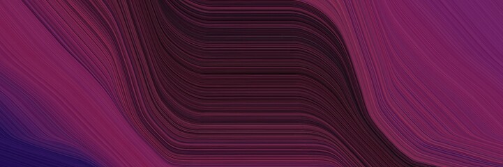 Poster - moving horizontal banner with old mauve, very dark pink and very dark violet colors. dynamic curved lines with fluid flowing waves and curves