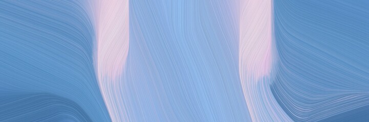 Poster - surreal designed horizontal banner with corn flower blue, thistle and light steel blue colors. dynamic curved lines with fluid flowing waves and curves