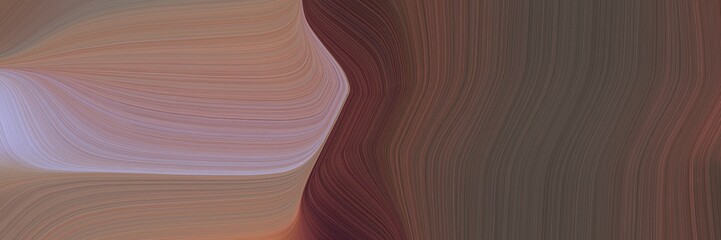 Poster - artistic designed horizontal banner with old mauve, gray gray and pastel purple colors. dynamic curved lines with fluid flowing waves and curves