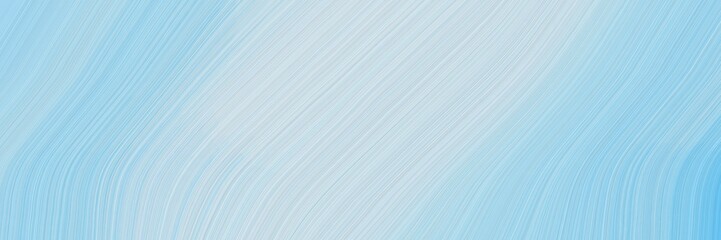 Poster - artistic horizontal header with powder blue, sky blue and lavender colors. dynamic curved lines with fluid flowing waves and curves